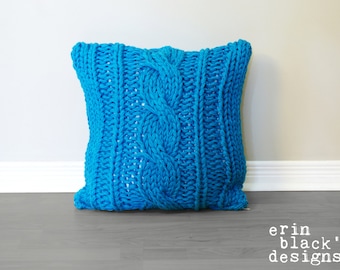 DIY Knitting PATTERN - Chunky Cable Twist Knit Pillow Cover Approximately 20" x 20" (pillow003)