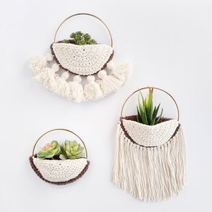 DIY Crochet PATTERN - Grow Your Own Way Crochet Wall Pocket; Decoration; Decor; Fringe; Boho; Macrame, Air planter; Planter; Wreath; Storage