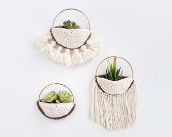 DIY Crochet PATTERN - Grow Your Own Way Crochet Wall Pocket; Decoration; Decor; Fringe; Boho; Macrame, Air planter; Planter; Wreath; Storage