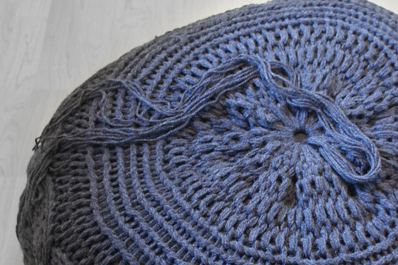 DIY Knitting PATTERN  Chunky Cable Knit Pouf 2012009: image 5