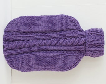 DIY Knitting PATTERN - Cable Knit Hot Water Bottle Cozy  Size: 7.5" x 13" tall (2015020)