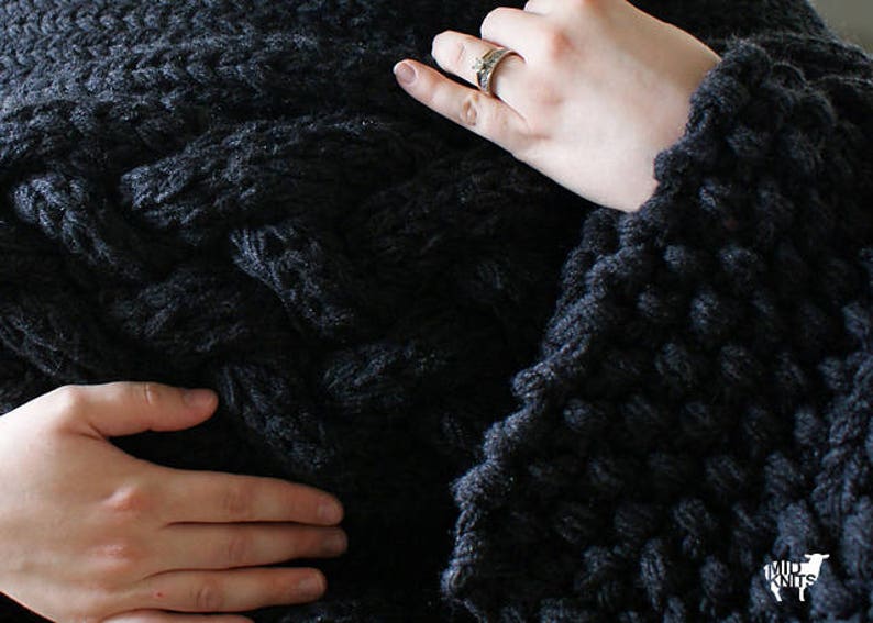 DIY Knitting PATTERN Double Cable Throw Blanket 2012002 oversized knits, knit blanket, cable knit, knit rug, knitting patterns, knit image 8
