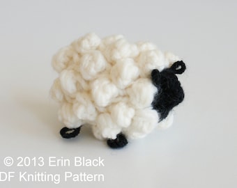 DIY Knitting PATTERN - Chunky Knit Sheep Toy Ornaments, 2 sizes (approx. 3&quot; and 5&quot;)