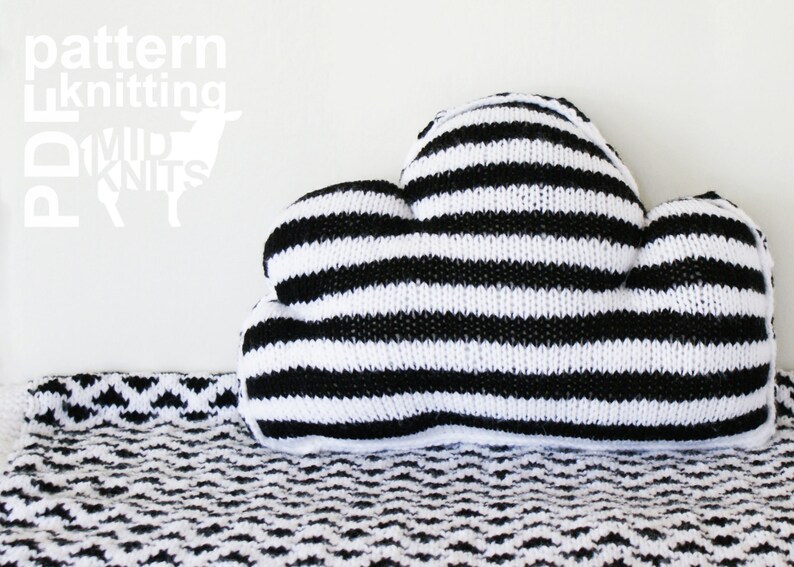 DIY Knitting PATTERN Cloudy Cushion 11 x 16 2016016 image 2