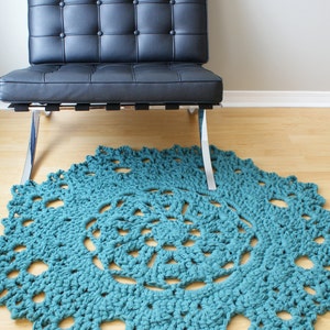 DIY Crochet PATTERN Throw Blanket / Rug Super Chunky Doily 8 Styles 3066 diameter blanket003 image 1