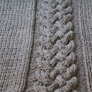 DIY Knitting PATTERN Double Cable Throw Blanket 2012002 Oversized Knits ...