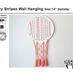DIY Crochet PATTERN Lacy Stripes Wall Hanging Size: 14 diameter 2015006 image 2