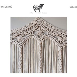 DIY Crochet PATTERN Crochet Macrame Curtain 2019002: crochet pattern, curtain, macrame pattern, crochet wall hanging, boho, doorway image 6