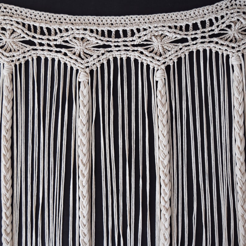 DIY Crochet PATTERN Crochet Macrame Curtain 2019002: crochet pattern, curtain, macrame pattern, crochet wall hanging, boho, doorway image 4