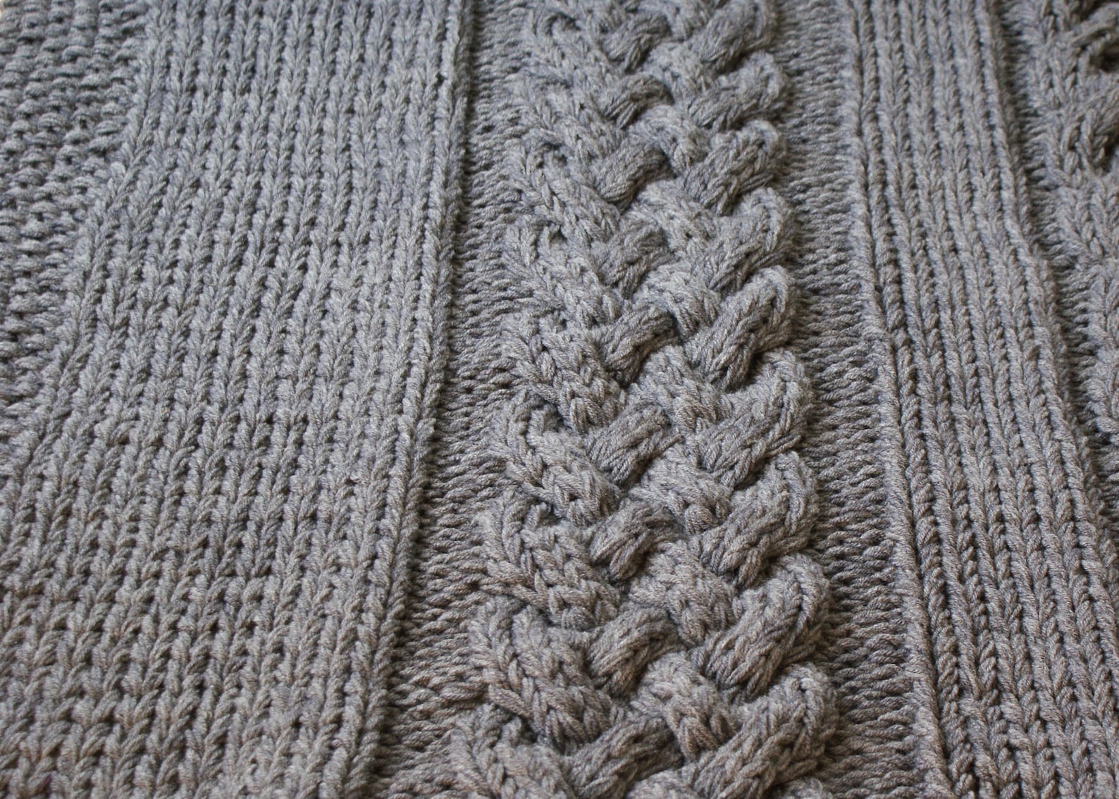 Throw Rug Knitting Patterns DIY Knitting PATTERN - Double Cable Throw Blanket (2012002); Oversized ...