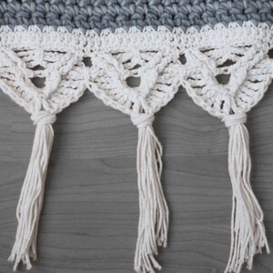 DIY Crochet PATTERN Crochet Macrame Edged Blanket 2019001: crochet pattern, macrame trim, macrame pattern, crochet blanket, afghan image 5
