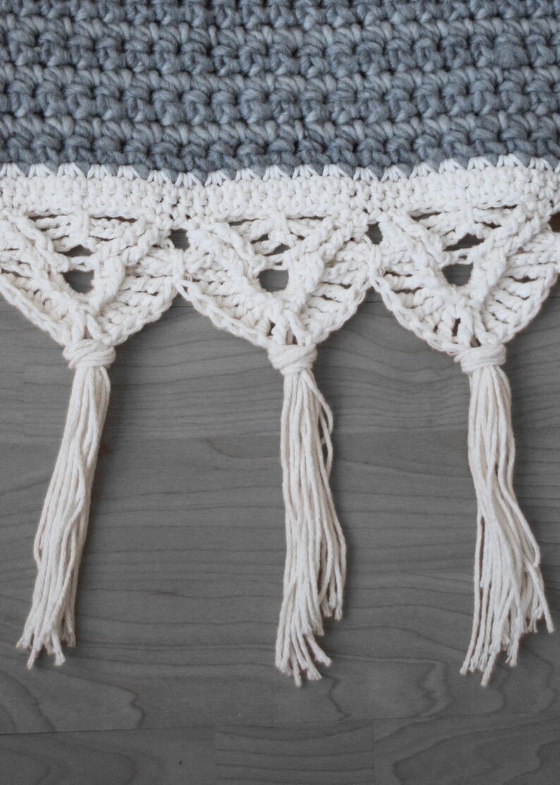 DIY Crochet PATTERN Crochet Macrame Edged Blanket 2019001: crochet pattern, macrame trim, macrame pattern, crochet blanket, afghan image 5