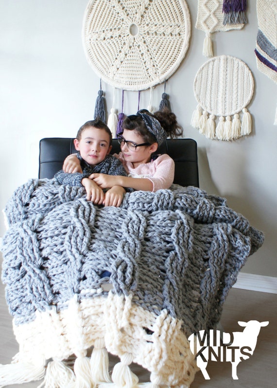 DIY Crochet PATTERN Reversible Cable Throw Blanket Rug 49 X 72 2015022 Etsy Canada