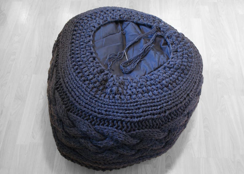 DIY Knitting PATTERN Chunky Cable Knit Pouf 2012009: | Etsy
