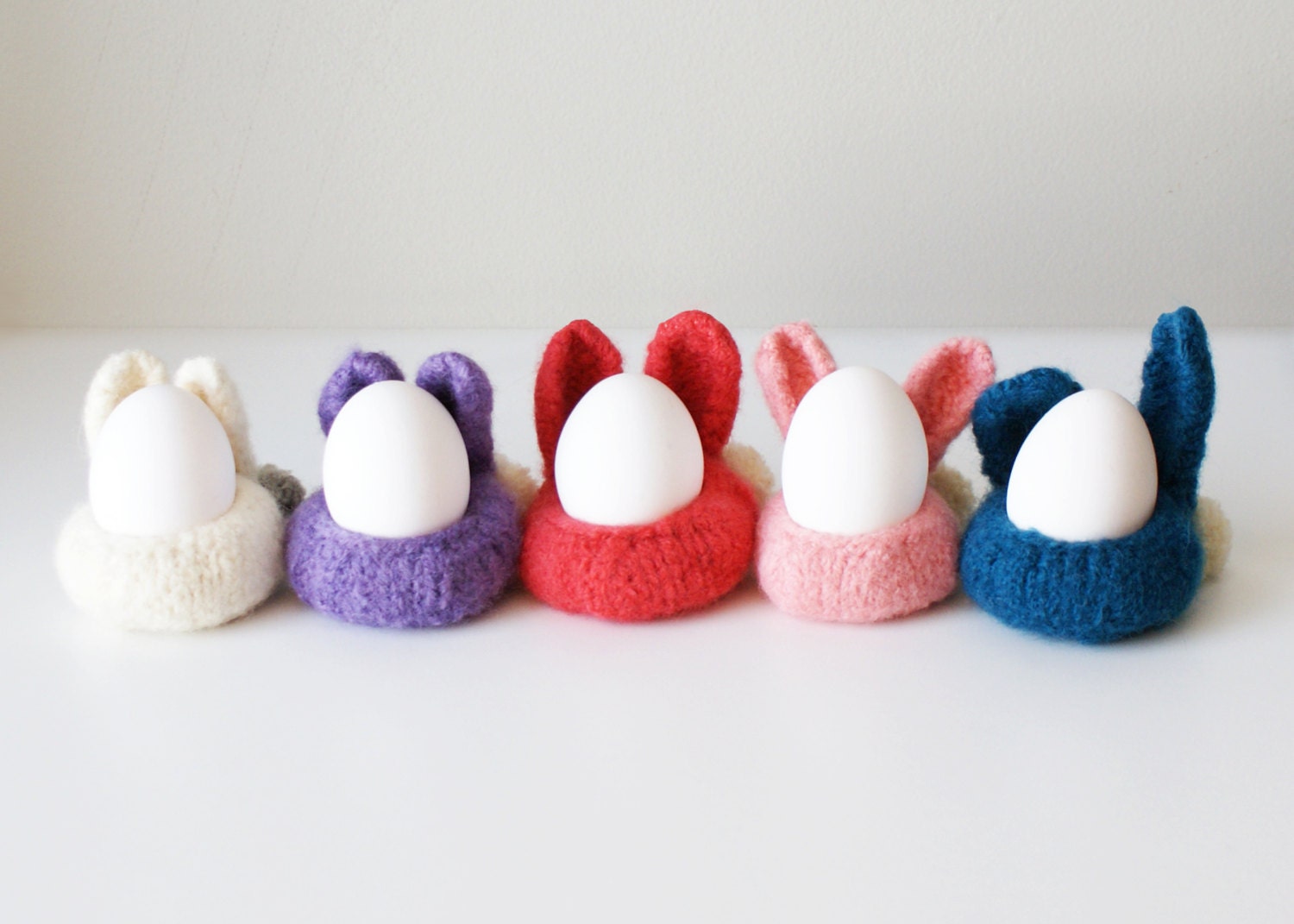 DIY Knitting PATTERN - Knit Wool Felt Bunny Bowls (in 3
