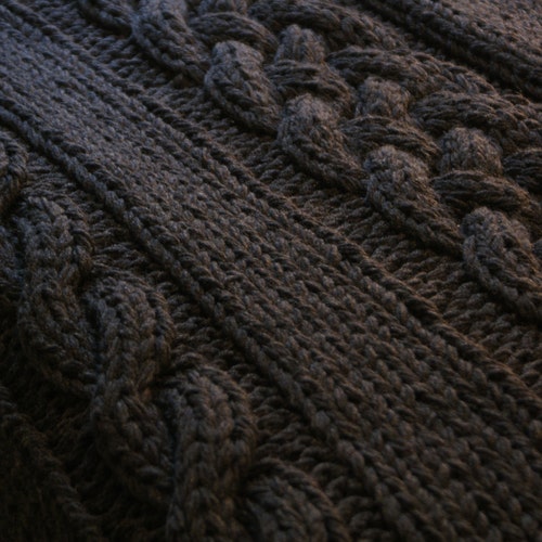 DIY Knitting PATTERN - Double Cable Throw Blanket (2012002); oversized knits, knit blanket, cable knit, knit rug, knitting patterns, knit