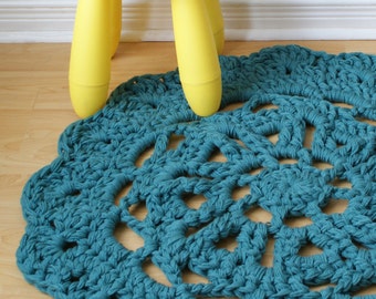 DIY Crochet PATTERN - Throw Blanket / Rug Super Chunky Doily 8 Styles (30"-66" diameter) (blanket003)