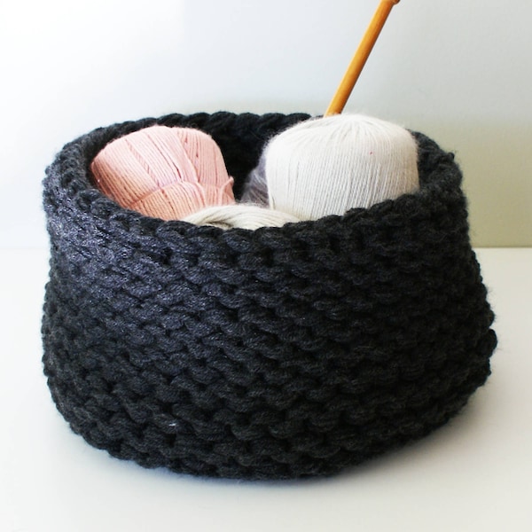 DIY Knitting PATTERN - Chunky Knit Baskets (2014025): chunky knit, knit basket, knit, oversized knit, knitting patterns, knitted, knit bowl