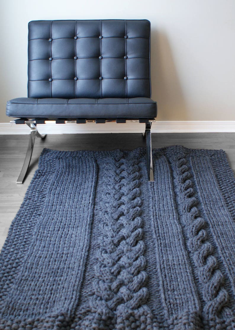 DIY Knitting PATTERN Double Cable Throw Blanket 2012002 oversized knits, knit blanket, cable knit, knit rug, knitting patterns, knit image 7