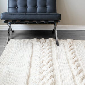 DIY Knitting PATTERN Double Cable Throw Blanket 2012002 oversized knits, knit blanket, cable knit, knit rug, knitting patterns, knit image 2