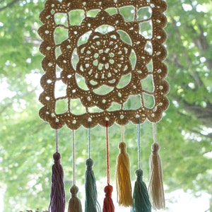 DIY Crochet PATTERN Dreaming of Granny Wall Hanging 2014024-2: dream catcher, crochet pattern, granny square, crochet wall art, macrame image 4