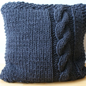 DIY Knitting PATTERN Chunky Cable Knit Pillow Cover Approximately 27 x 27 pillow002 image 3