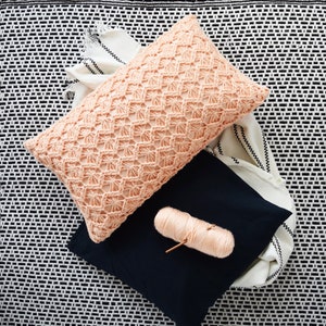 DIY Crochet PATTERN Crochet Macrame Lumbar Pillow 2019004: crochet pattern, macrame pillow, macrame pattern, crochet pillow, cushion image 10