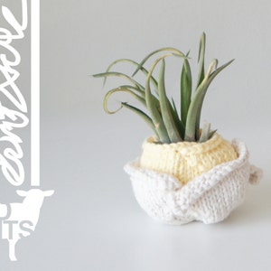 DIY Knitting PATTERN Origami Rose Air Planter Size: 3 diameter 2015011 image 4