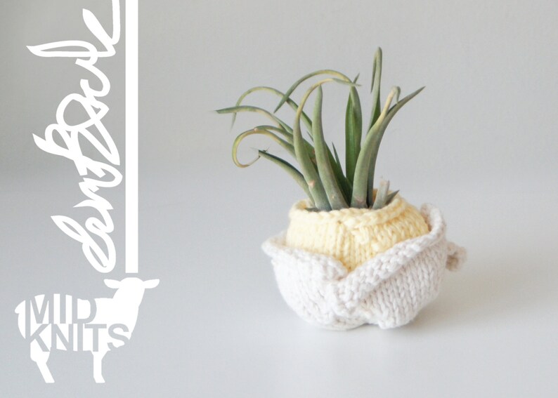 DIY Knitting PATTERN Origami Rose Air Planter Size: 3 diameter 2015011 image 4