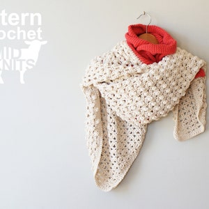 DIY Crochet PATTERN - Learn To Tunisian Crochet Woodland Bird Cross-stitch & Lace Throw Blanket / Blanket Scarf Shawl- 42&quot;x47&quot; (2016010)