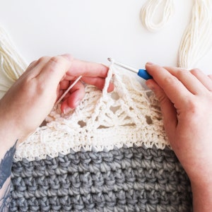 DIY Crochet PATTERN Crochet Macrame Edged Blanket 2019001: crochet pattern, macrame trim, macrame pattern, crochet blanket, afghan image 10