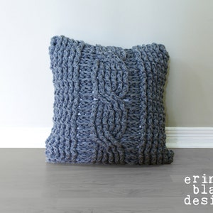 DIY Crochet PATTERN Chunky Cable Twist Crochet Pillow Cover Approximately 20 x 20 pillow005 image 1