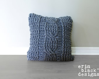 DIY Crochet PATTERN - Chunky Cable Twist Crochet Pillow Cover Approximately 20" x 20" (pillow005)