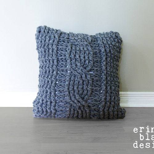 DIY Knitting PATTERN Chunky Cable Knit Pillow Cover Etsy