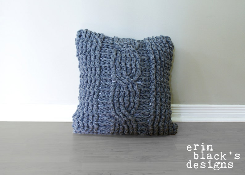 DIY Crochet PATTERN Chunky Cable Twist Crochet Pillow Cover Approximately 20 x 20 pillow005 image 1