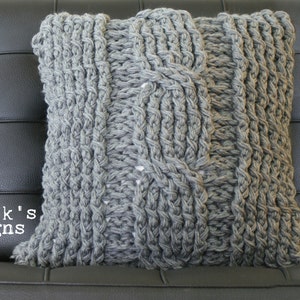 DIY Crochet PATTERN Chunky Cable Twist Crochet Pillow Cover Approximately 20 x 20 pillow005 image 3