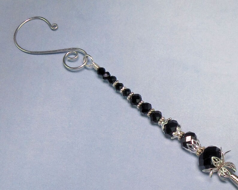 Crystal Suncatcher Icicle Ornament Deepest Black Glass Etsy