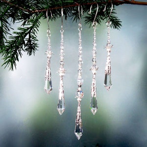 Crystal Suncatcher, Icicle Ornament, Crystal Clear Asfour Full Lead Crystal Prism, Three Different Sizes, Sold Individually