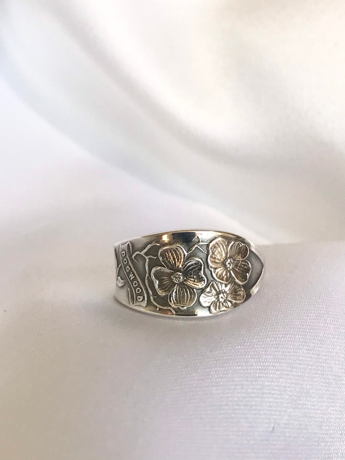 Dogwood Sterling Spoon Ring Antique Spoon Spoon Ring Symbolic | Etsy