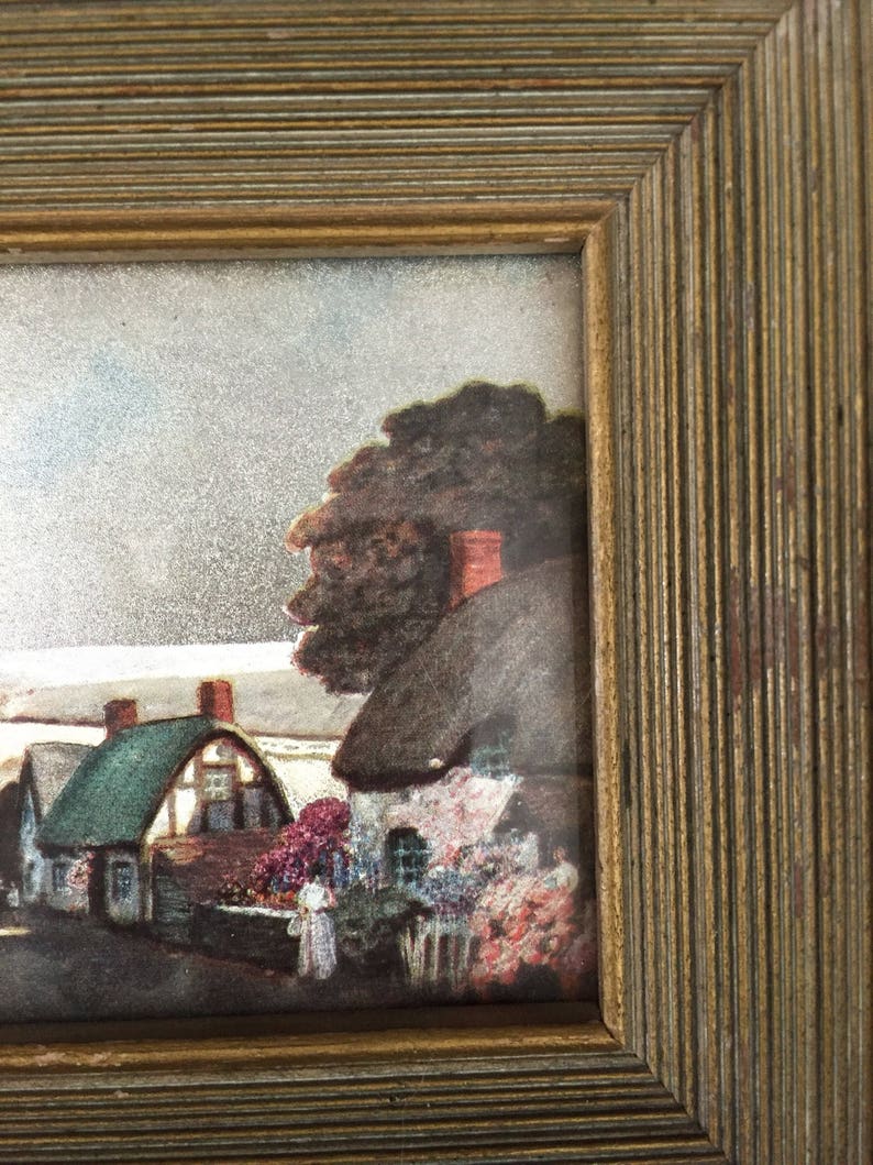 Vintage 1950s Franklin Picture Company framed foil art duo Etsy