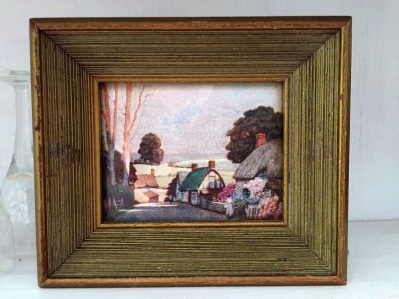 Vintage 1950s Franklin Picture Company framed foil art duo Etsy