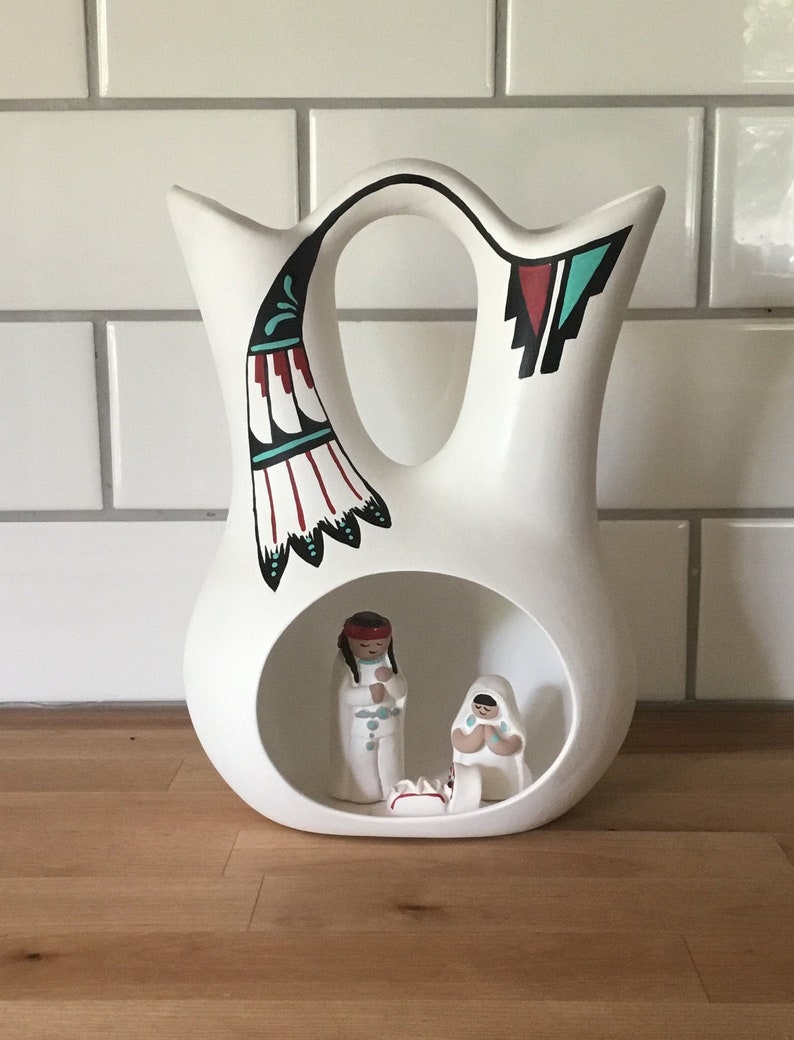 Vintage Teissdre Southwest Bisque Hopi Wedding Vase Native Etsy