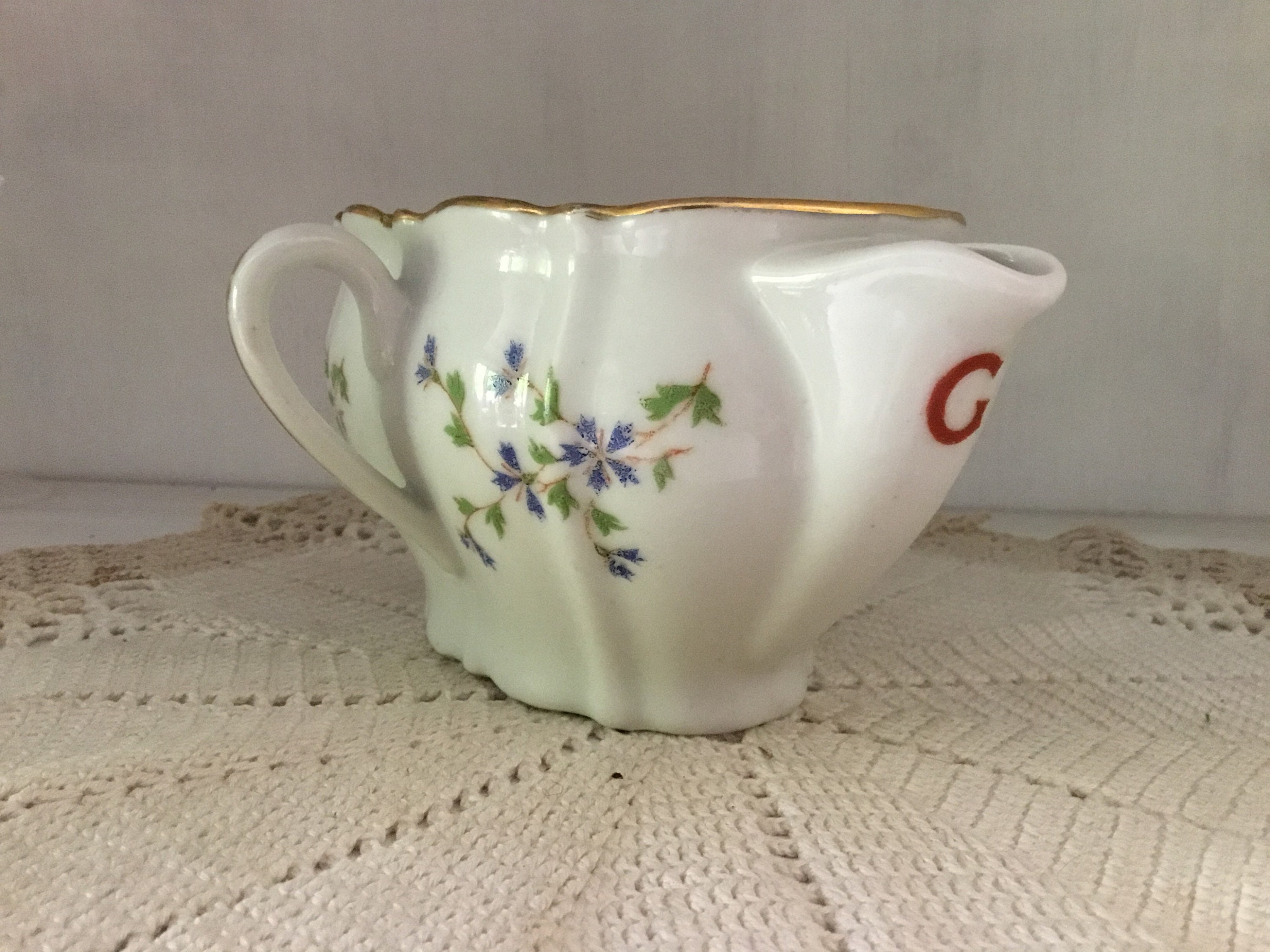 Vintage Limoges Gravy Boat Double Spout Cornflower Pattern Etsy