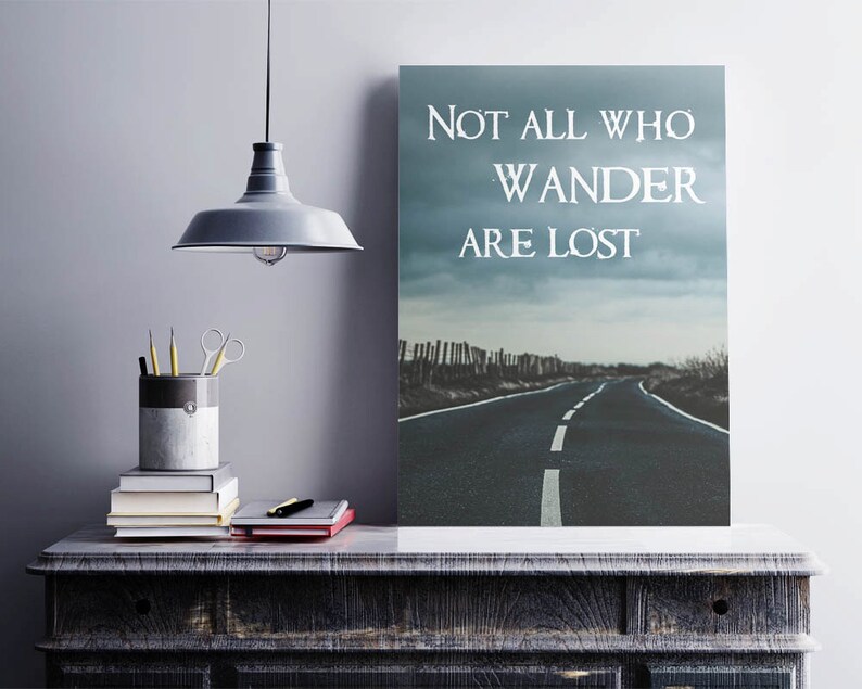 Not All Who Wander Are Lost Printable Wall Art Inspirational - Etsy
