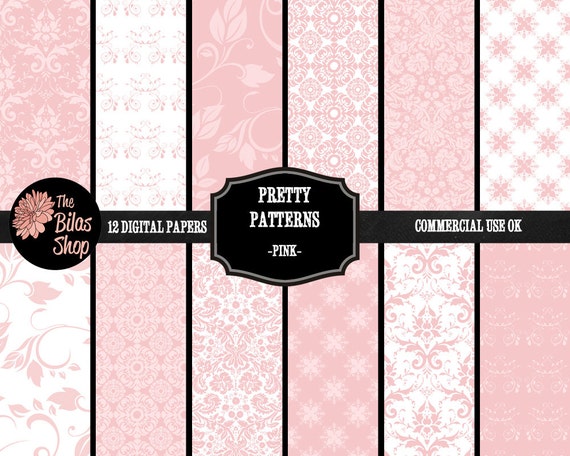Pretty Patterns Pink Digital Scrapbook Paper Pink And White Etsy Pretty Patterns Pink Digital Scrapbook Paper Pink And White Etsy