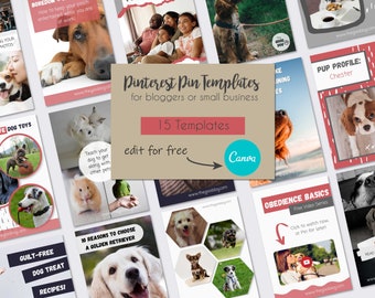 Pinterest Template Bundle - Canva Templates - Digital Download Social Media Templates