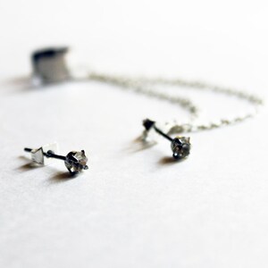 Tiny Clear Rhinestone Studs Cuff Earring Set