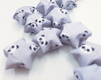 Panda Head Heathered Grey Origami Stars -- 50 - 1000 pieces, For Decor, Scrapbooking, Confetti