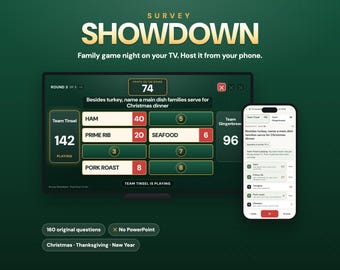 Friendly Feud Game for TV, Family Game Night, Christmas Party Game, Thanksgiving Game, New Years Eve Game, Phone Remote, No PowerPoint