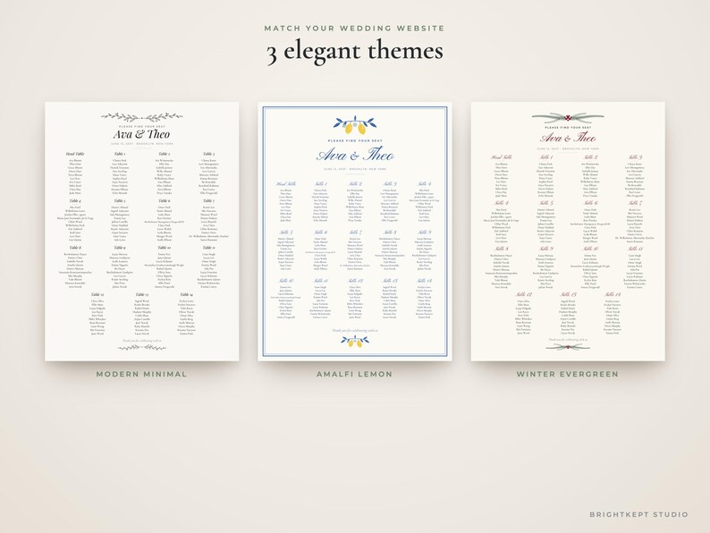 Wedding Seating Chart Template Maker, Paste Guest List, 24x36 Poster, Escort Cards, Table Numbers image 5